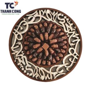 chocolate tray round ramadan wood