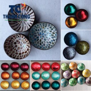 Mosaic coconut bowl lacquer