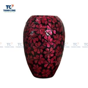 Red Lacquer Vase Nacre Inlay (TCHD-23085)