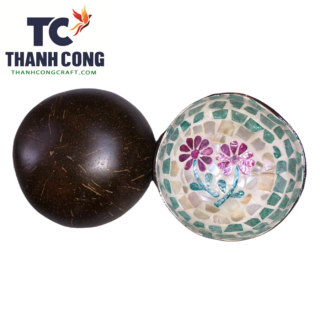 Pink Flower Coconut Bowl Hand Made