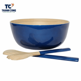 blue bamboo serving bowl