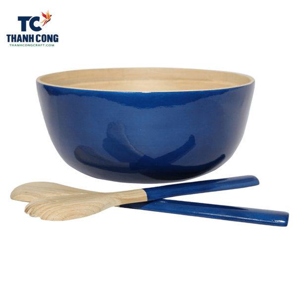 blue bamboo serving bowl