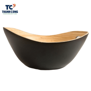 black oval bamboo bowl