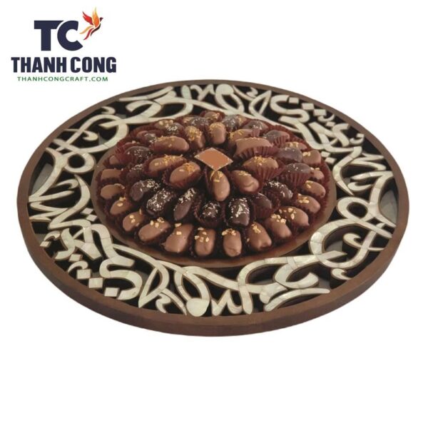 chocolate trays round wood