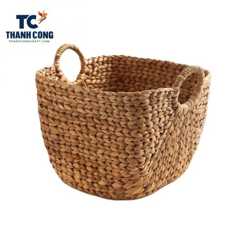 Natural Twist Water Hyacinth Storage Basket, Natural Water Hyacinth Basket