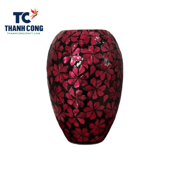 red lacquer vase flower