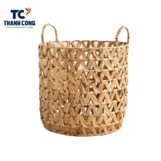 Round Water Hyacinth Basket, Round Hyacinth Basket, Water Hyacinth Round Basket, Water Hyacinth Basket Round