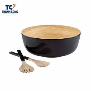 spun bamboo salad bowl spoon