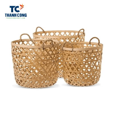 Woven Bamboo Basket With Handle. woven bamboo basket, bamboo basket with handle