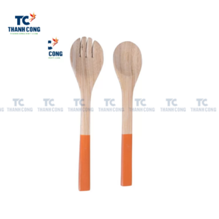Bamboo Salad Server In Orange