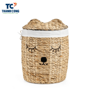Bear Water Hyacinth Basket With Lid Model 2022 (TCSB-220011)