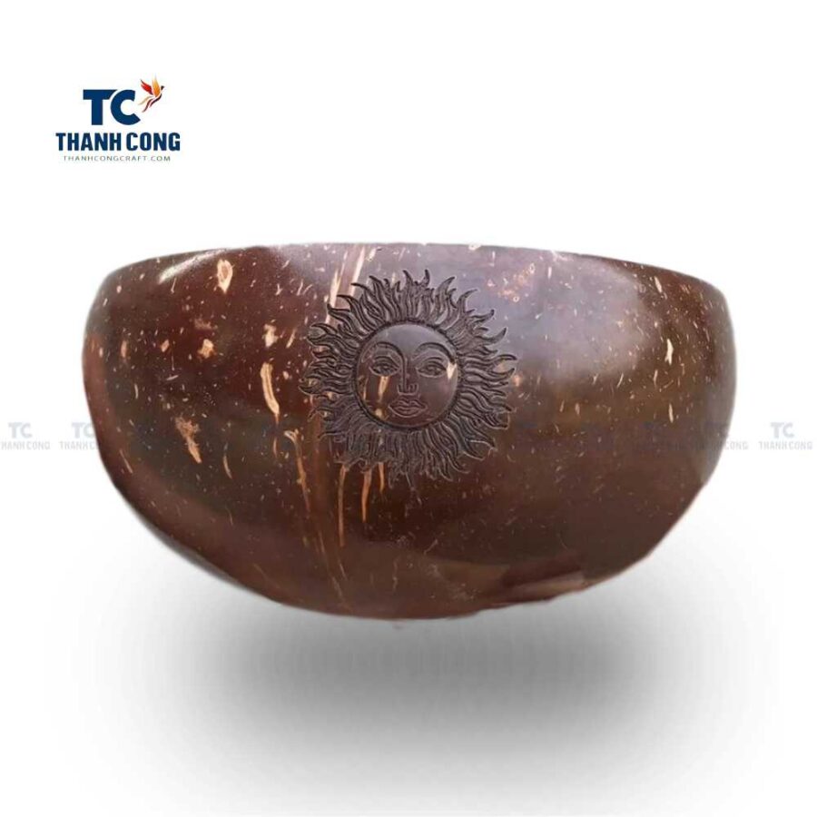 Engraved Original Coconut Bowl with Sun