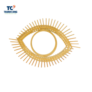 Eye Shape Rattan Mirror
