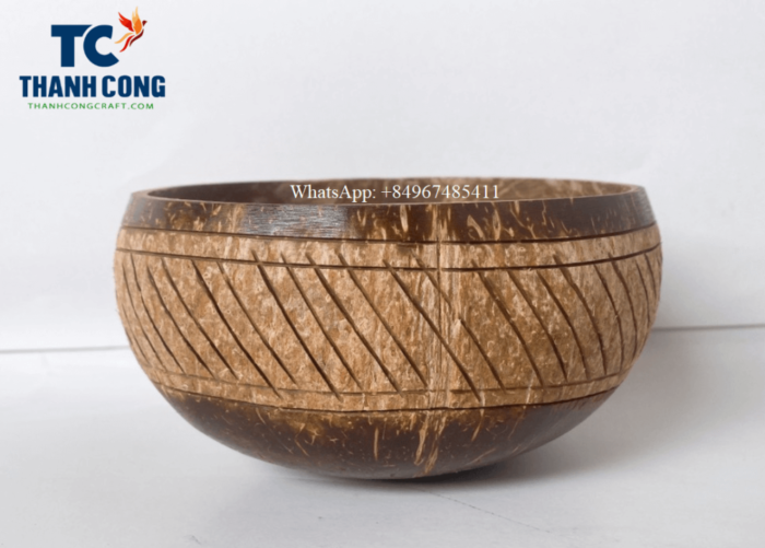 Jumbo coconut bowl engraved wholesale
