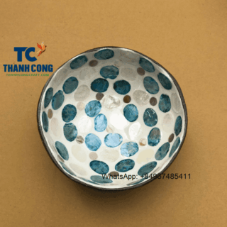 Natural Seashell Inlaid Coconut Bowl Wholesale