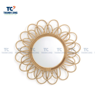Rattan Flower Wall Mirror