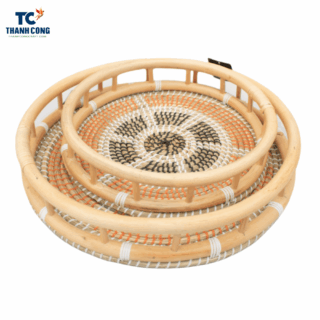 Rattan Seagrass round tray