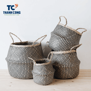 Small Belly Basket, Small Seagrass Belly Basket