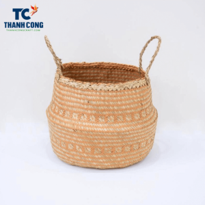 Orange Natural Seagrass Belly Basket