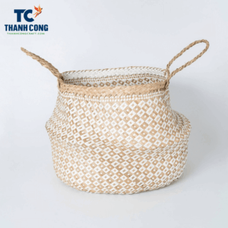 Woven Seagrass Belly Basket, Bluemake Woven Seagrass Belly Basket, Woven Belly Basket