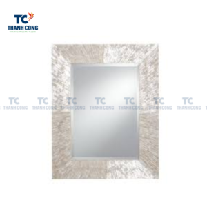 White Capiz Rectangular Wall Mirror