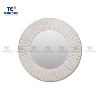 White Rattan Wall Mirror