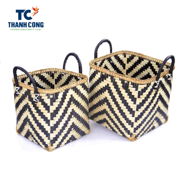 Square Bamboo Basket with Handle (TCSB22045) 2023/November Price Update