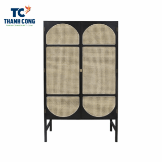 black rattan cabinet