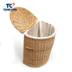 rattan basket with lid, rattan laundry hamper with lid, laundry basket rattan with lid