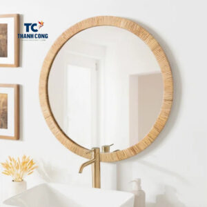 Rattan Bathroom Mirror, wicker bathroom mirror, rattan vanity mirror