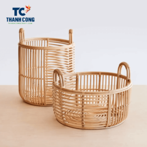 Cane Laundry Basket With Handle