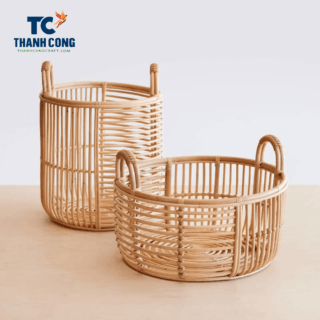 Cane Laundry Basket With Handle