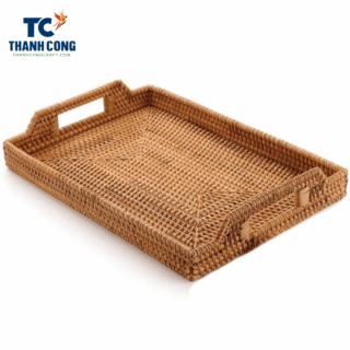 rectangular rattan tray large size