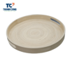 round natural bamboo tray lacquered