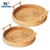 round rattan tray set wholesale