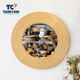 Mirror With Rattan Frame