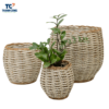 round seagrass planter basket