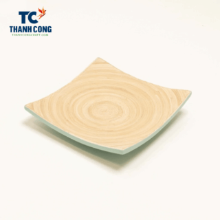 square spun bamboo plate vietnam