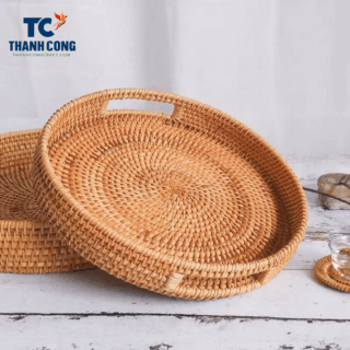 wholesale round rattan tray