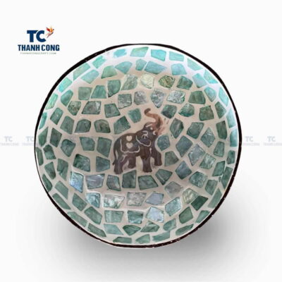 Coconut bowls Wholesale with elephant mosaic