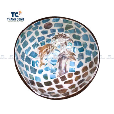 Coconut Bowl with Dolphin Shape Inlaid, coconut shell bowls wholesale