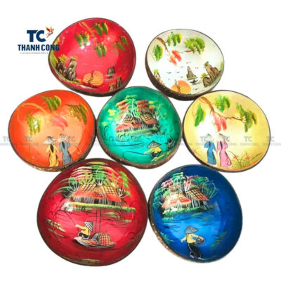 Coconut Shell Painting, coconut shell bowls wholesale
