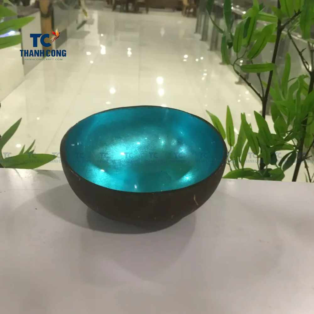 Blue Metallic Coconut Bowl