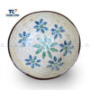 Coconut bowl with flower shape mosaic