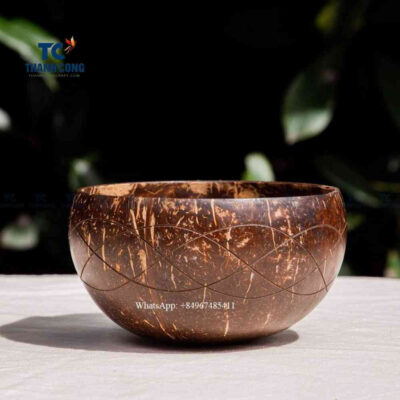 Coconut bowl set with spoon and fork, coconut shell bowls wholesale