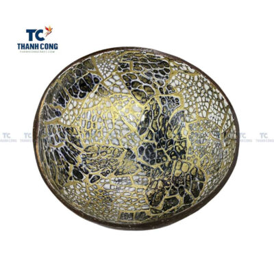 Coconut bowl with egg shell inlaid