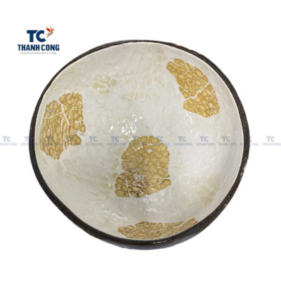 Coconut bowl with egg shell inlaid