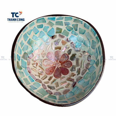 Coconut Bowl with Mother of Pearl Inlaid
