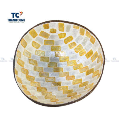 Coconut Bowl With Mother Of Pearl Inlaid