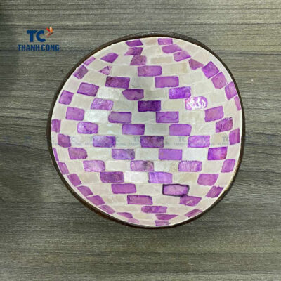 Coconut bowl with mother of pearl inlaid